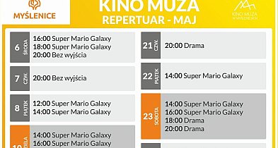 Repertuar Kina Muza Myślenice - maj pełen filmowych hitów