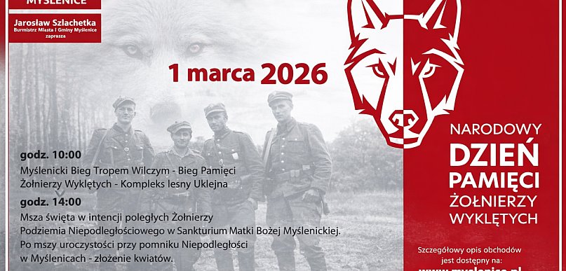 Zaproszenie na uroczyste obchody Dnia Żołnierzy Wyklętych w Myślenicach
