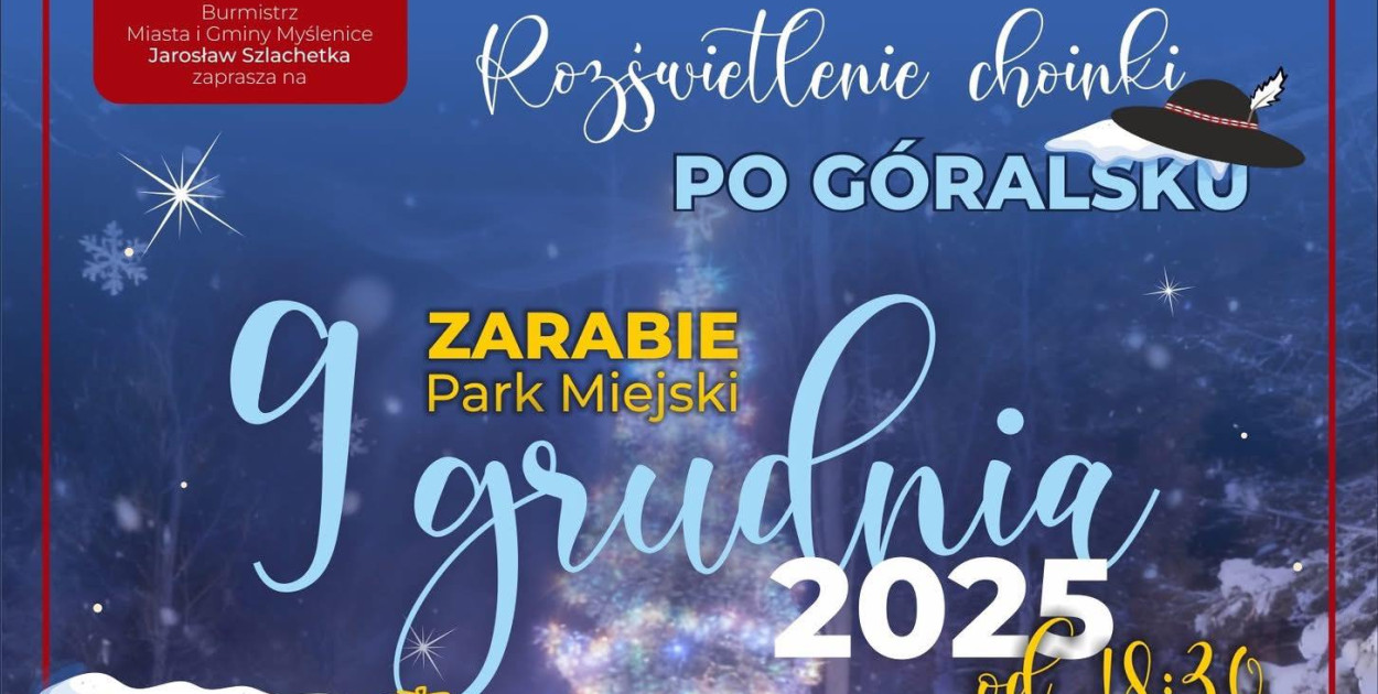 Zaproszenie na uroczyste rozświetlenie choinki po góralsku na Zarabiu